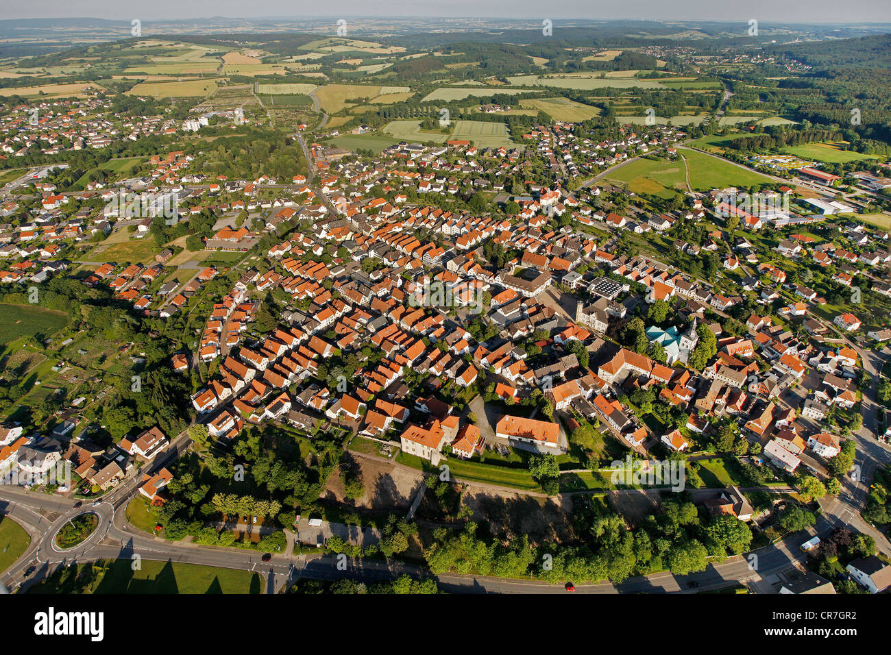 Aerial view, Horn-Bad Meinberg, Ostwestfalen-Lippe, eastern Westphalia, North Rhine-Westphalia, Germany, Europe Stock Photo