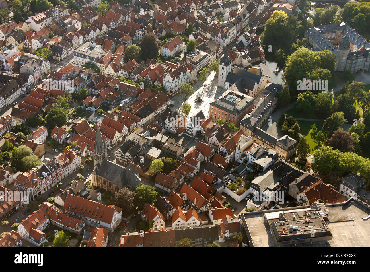 Aerial view of Detmold, Ostwestfalen-Lippe, eastern Westphalia, North Rhine-Westphalia, Germany, Europe Stock Photo