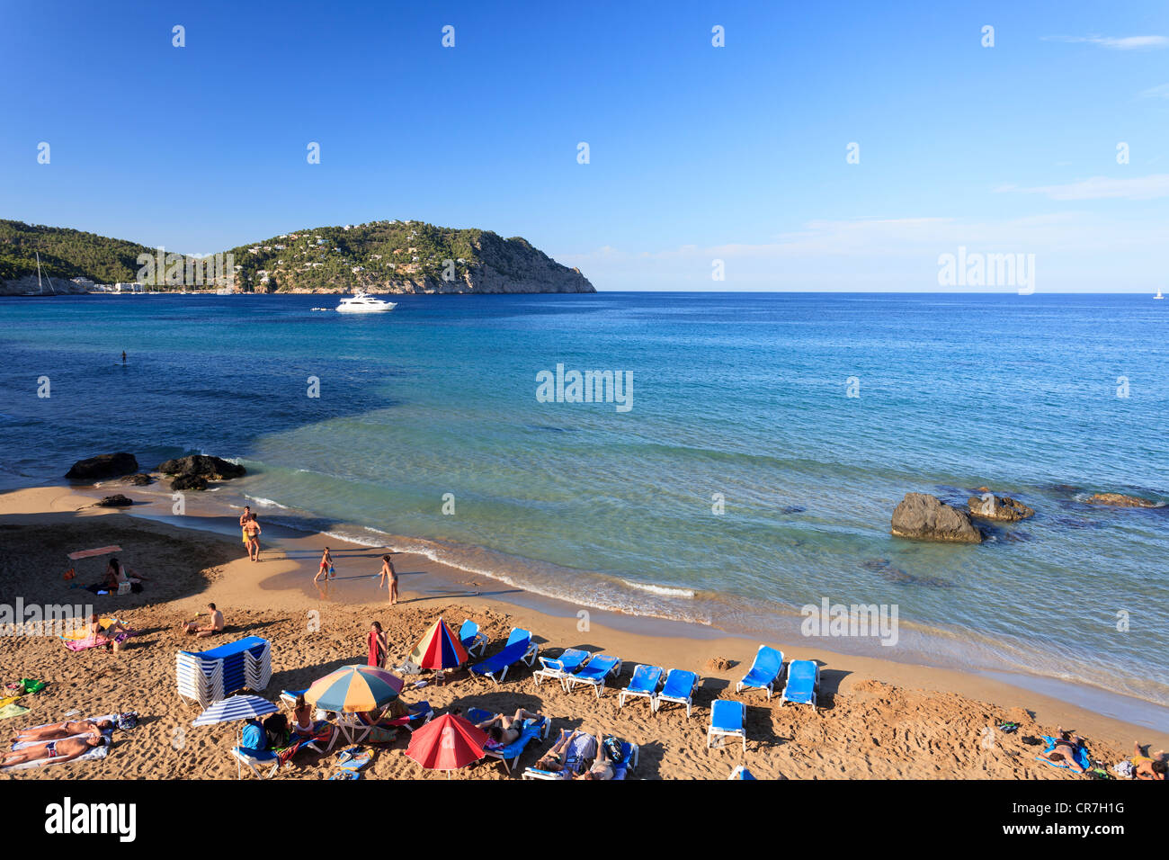 Spain, Balearic Islands, Ibiza, Aigues Blanques beach Stock Photo