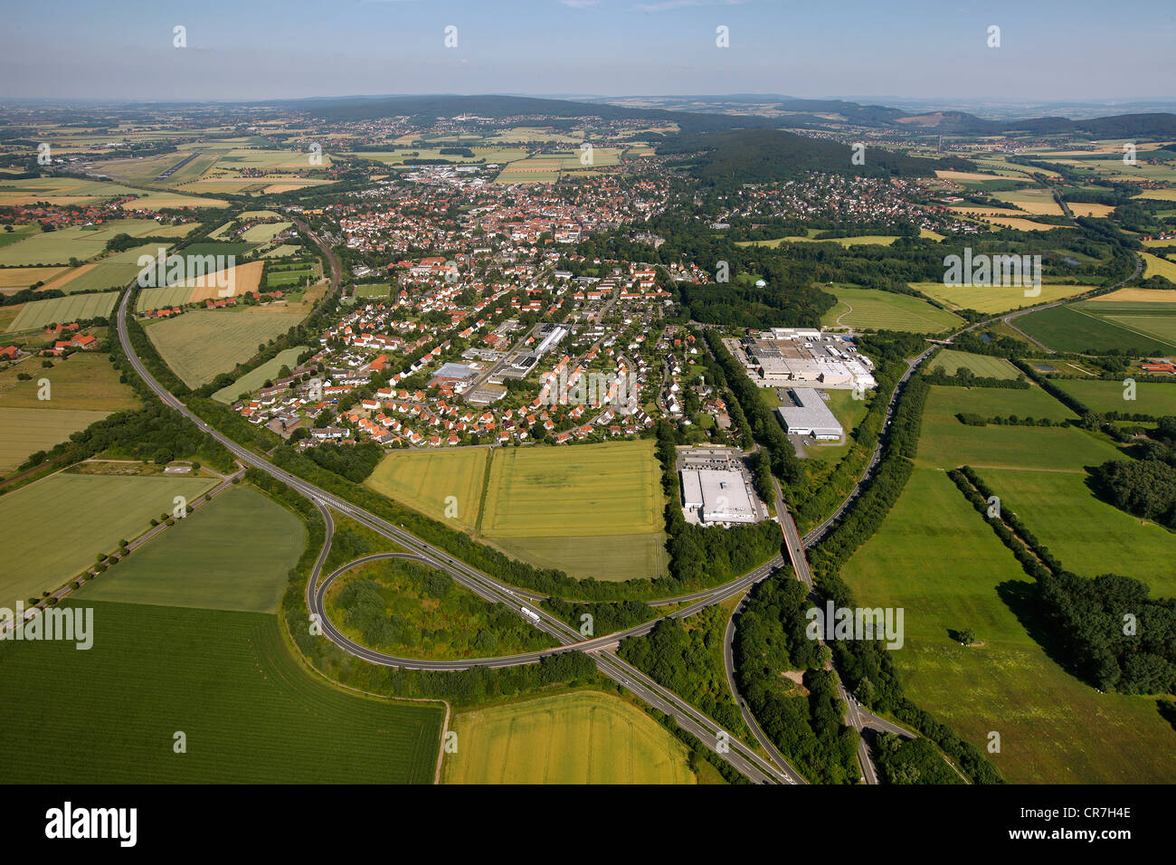 Aerial view, Bueckeburg, district of Schaumburg, Lower Saxony, Germany, Europe Stock Photo