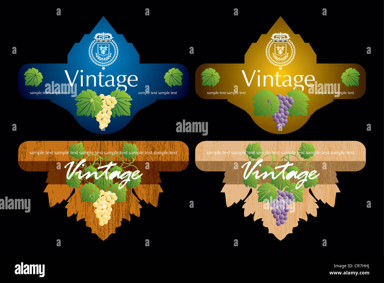 Vintage wine labels set Stock Photo Alamy