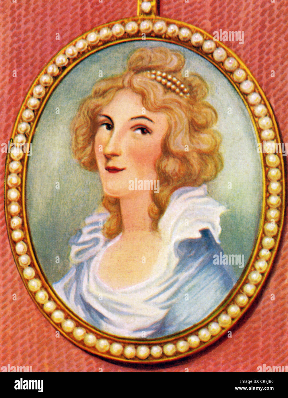 Cavendish, Elizabeth, 13.5.1759 - 30.3.1824, Duchess of Devonshire, portrait, colour print after miniature by Richard Cosway, circa 1810, cigarette card, Germany, 1933, Stock Photo