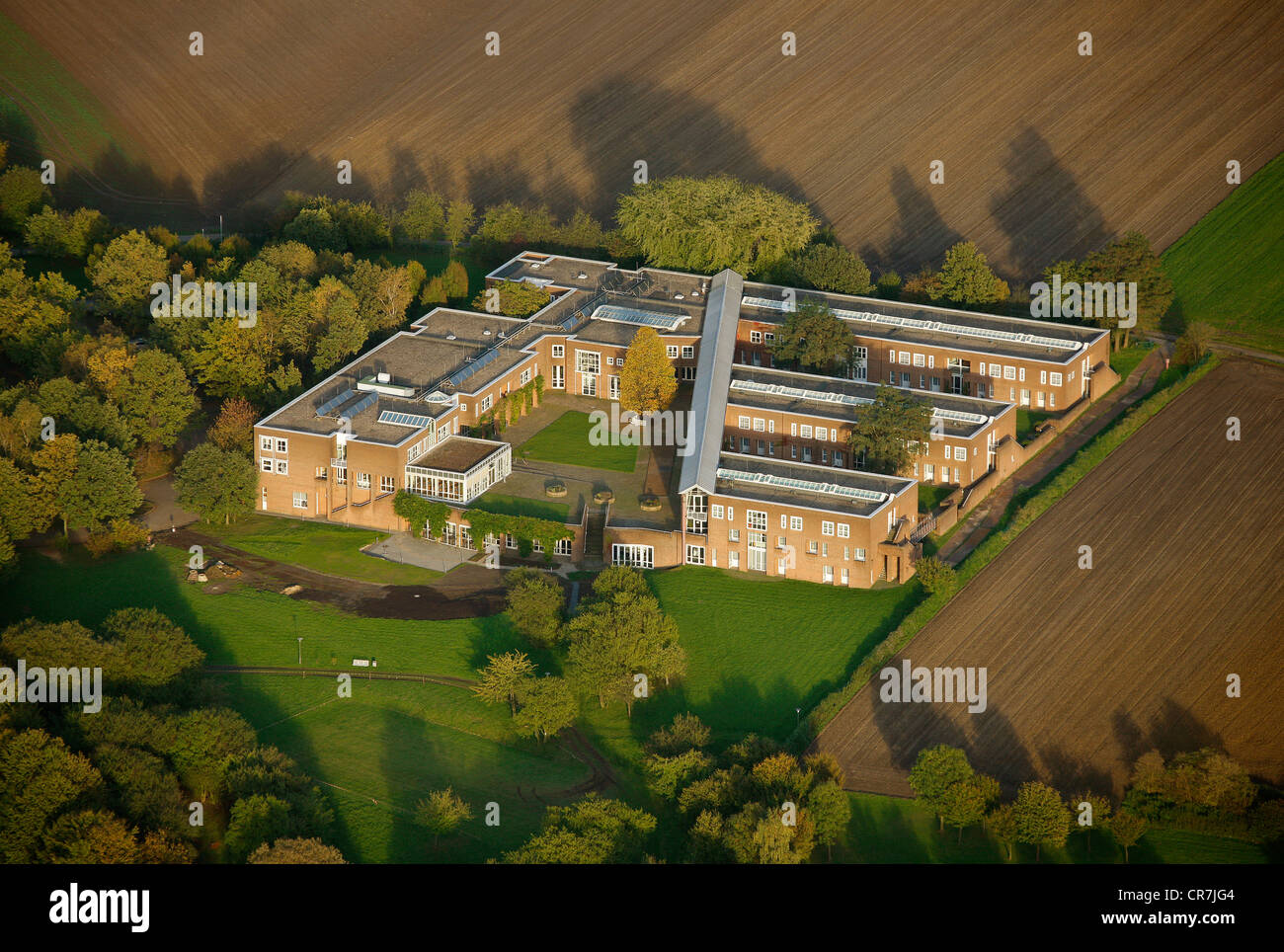 Aerial view, Justizakademie, advanced training facility, Recklinghausen, Ruhr Area, North Rhine-Westphalia, Germany, Europe Stock Photo