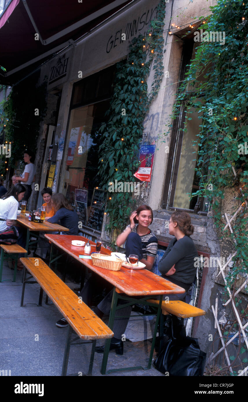 Germany, Berlin, Tucholskystrasse 30, terrace of the Cafe Zosch Stock Photo