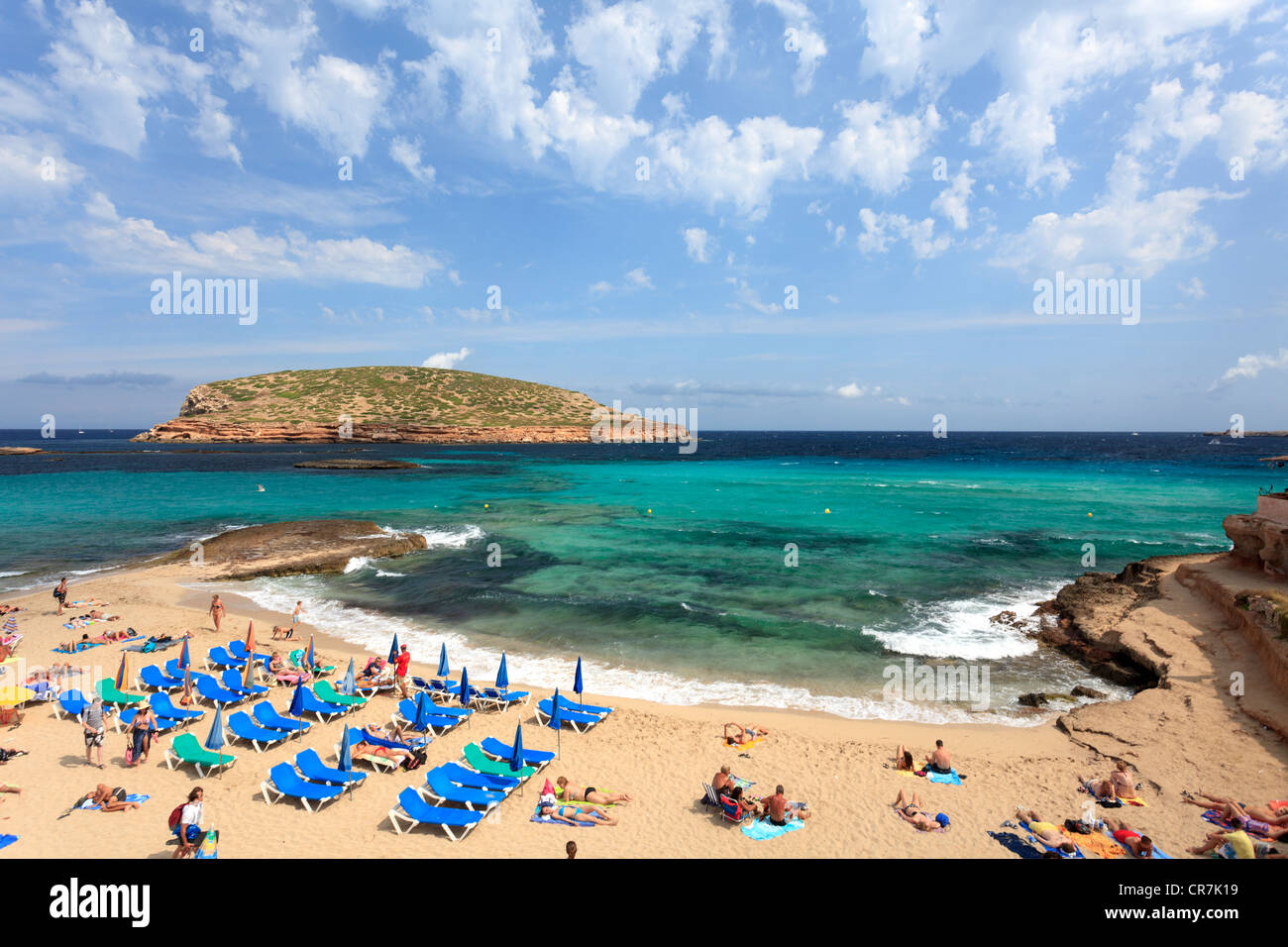 Spain, Balearic Islands, Ibiza, Cala Comte Beach Stock Photo