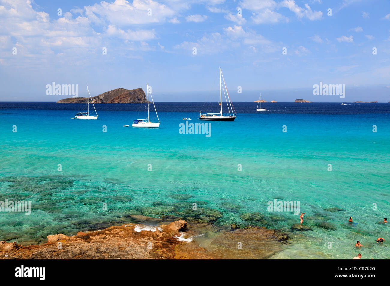 Spain, Balearic Islands, Ibiza, Cala Comte Beach Stock Photo