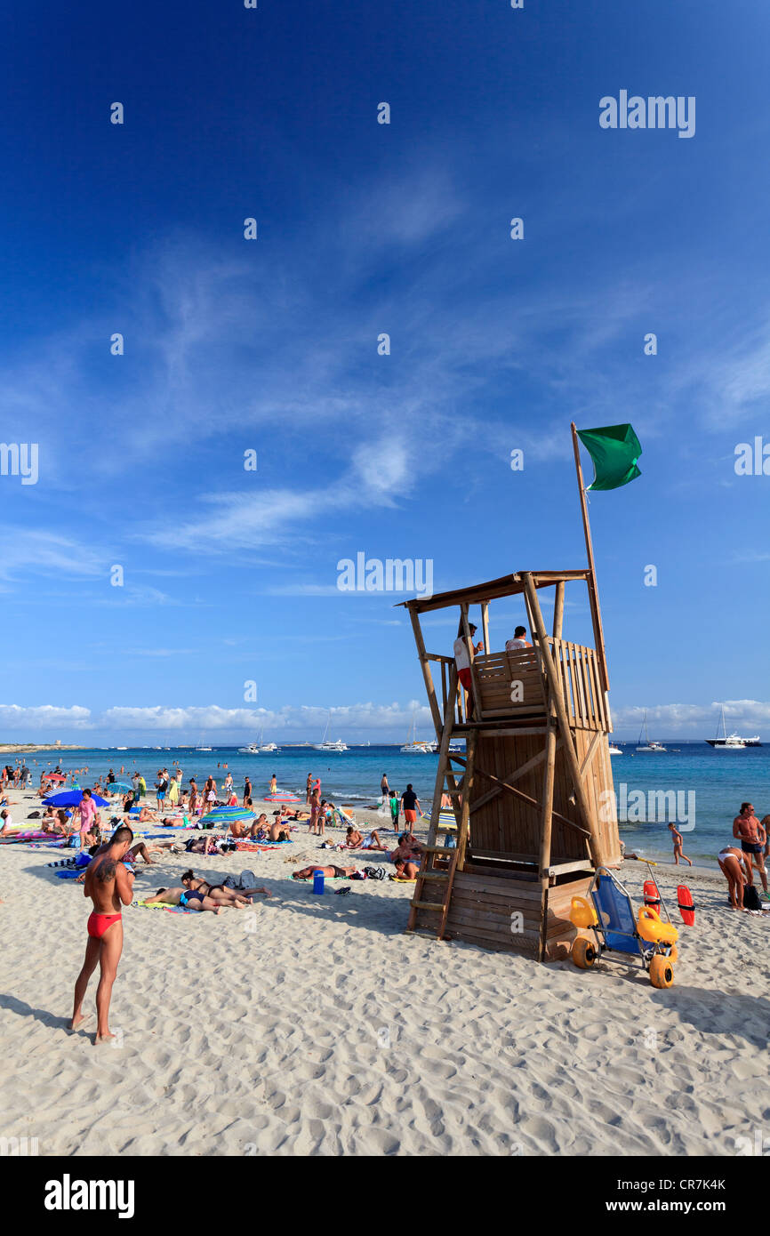 Spain, Balearic Islands, Ibiza, Platja de Ses Salines Beach Stock Photo