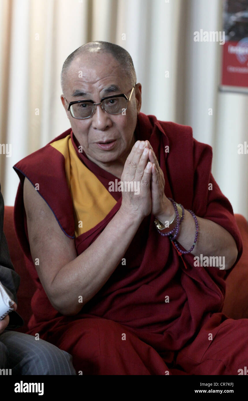 Dalai Lama XIV,  (Tenzin Gyatso), * 6.7.1935, Tibet clergyman and politician,  (Dalai Lama since 22.2.1940, Tibet head of state since 17.11.1950), half length, Hamburg, Germany, 21.8.2011, Stock Photo
