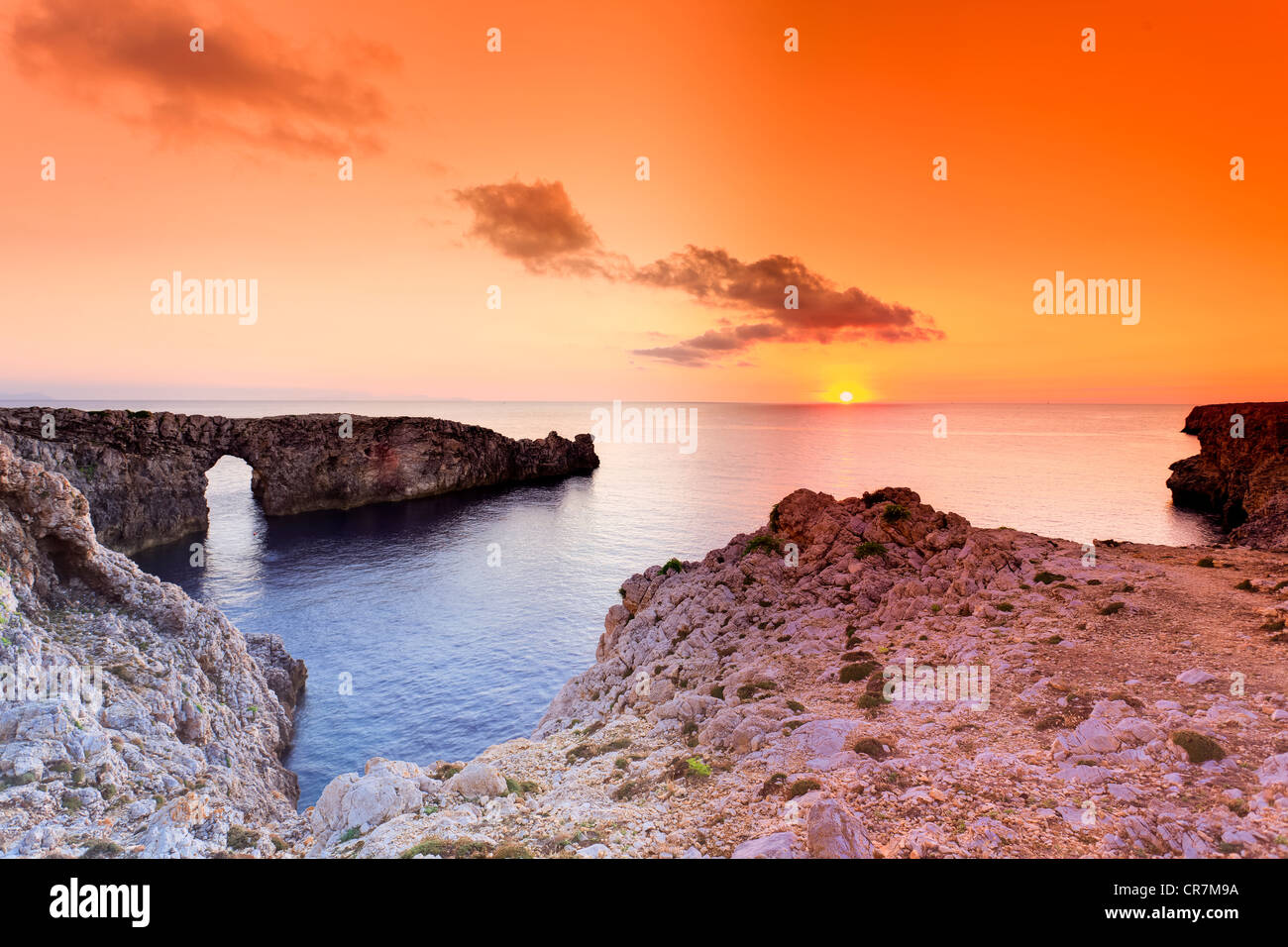 Spain, Balearic Islands, Menorca (Minorca), Pont d'en Gil Stock Photo