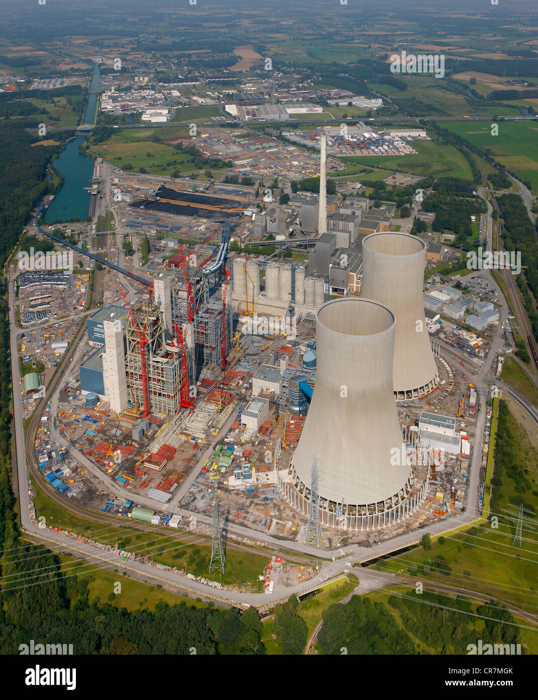 Aerial view, hard coal-fired power station, Kraftwerk Westfalen power plant,  RWE Power, Uentrop, Ruhr area Stock Photo - Alamy