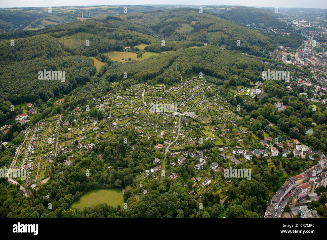 Aerial view, Hagen, Ruhr area, North Rhine-Westphalia, Germany, Europe Stock Photo