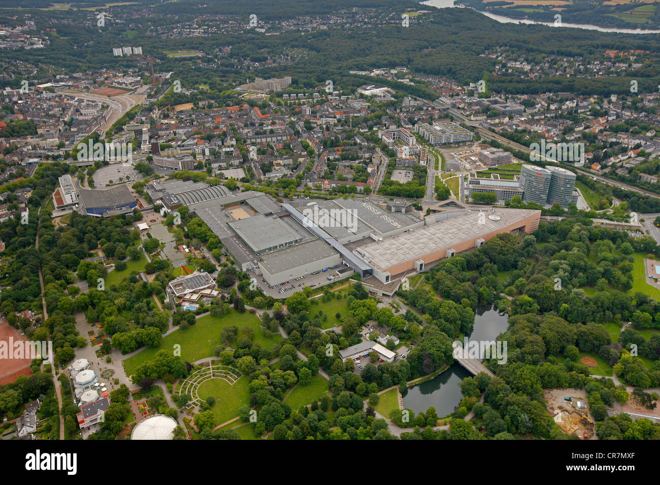 Aerial view, Essen, Ruhr area, North Rhine-Westphalia, Germany, Europe Stock Photo