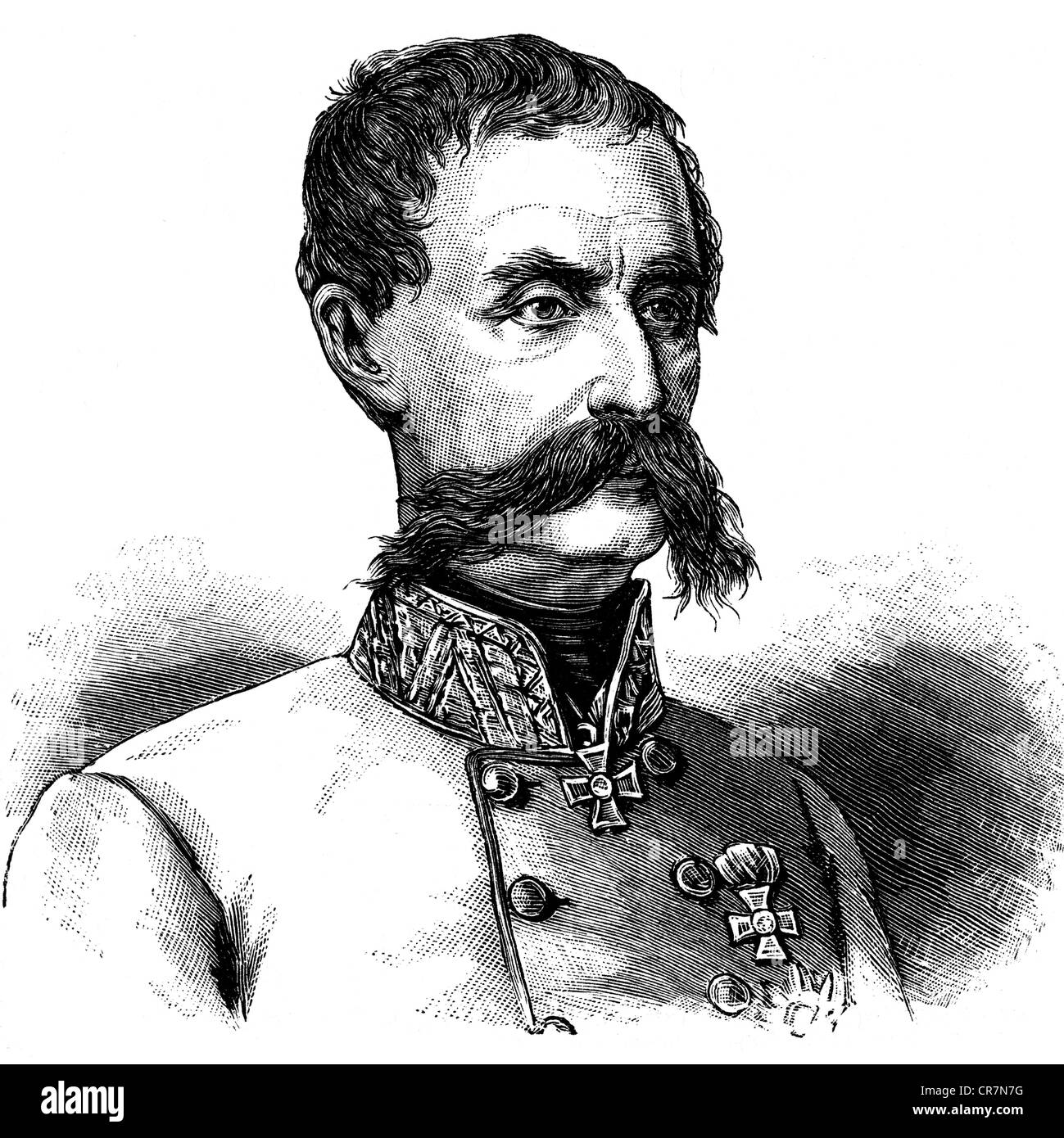 Haynau, Julius von, 14.10.1786 - 14.3.1853, Austrian general, portrait, wood engraving, 19th century, Stock Photo