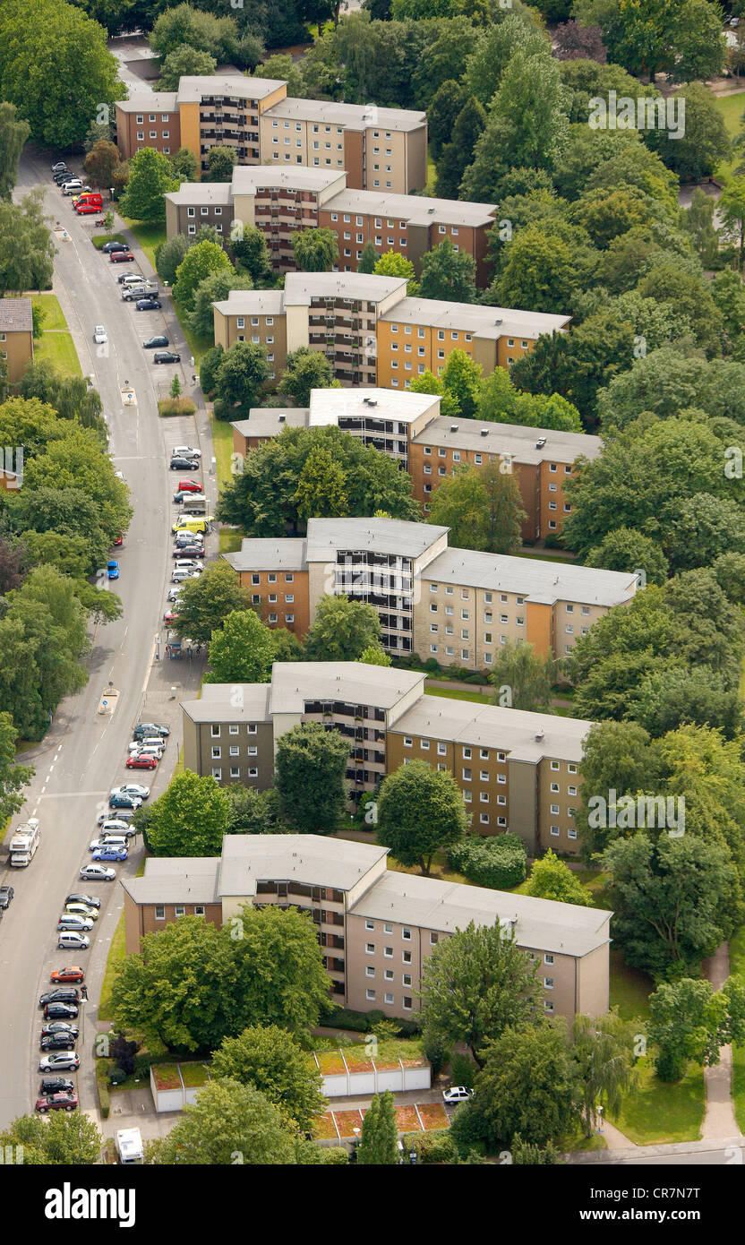 Aerial view, Bissingheim, Am Grossen Feld street, Hagen, Ruhr area, North Rhine-Westphalia, Germany, Europe Stock Photo