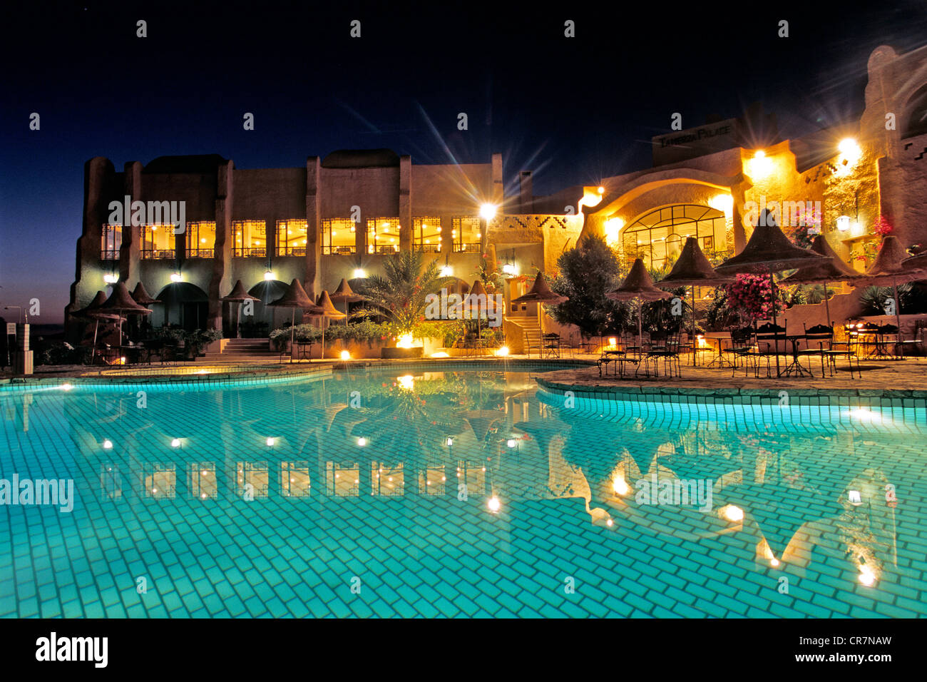 Tunisia, Southern region, Tamerza, Tamerza palace luxury hotel, pool Stock Photo