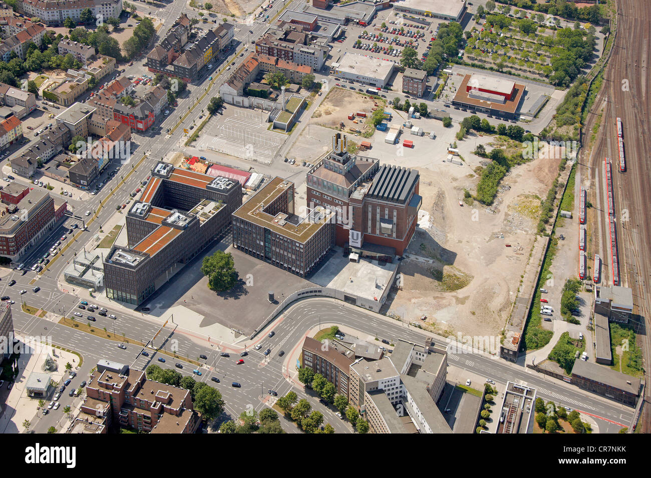 Aerial view, U-Areal, building complex, Dortmund, Ruhr Area, North Rhine-Westphalia, Germany, Europe Stock Photo