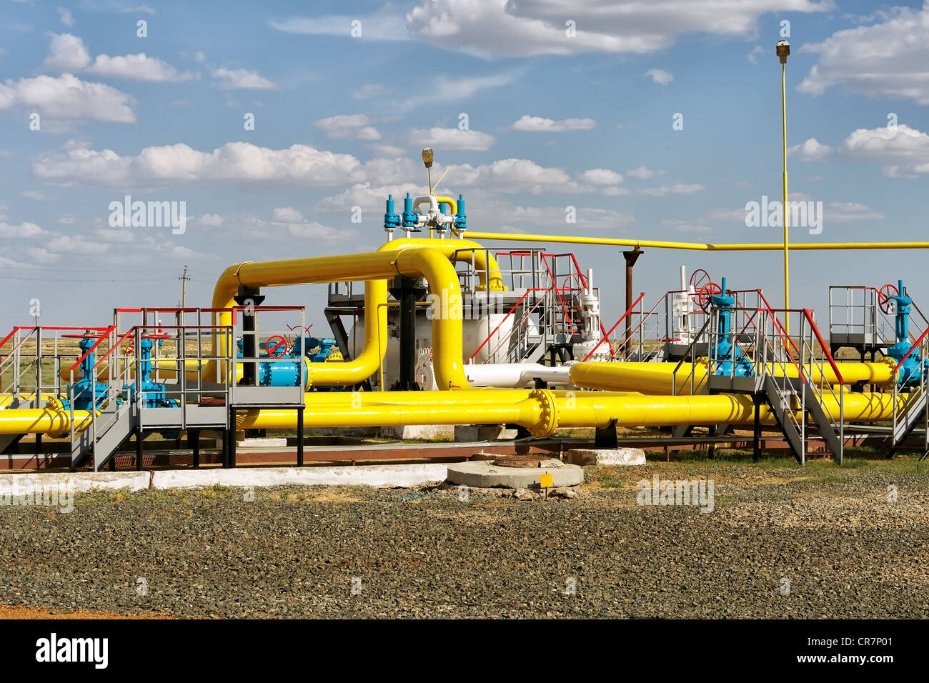 distribution, energy, fossil, fuel, gas, industry, installation, metal, mining, natural, petrochemical, pipeline, pipe, pipework Stock Photo