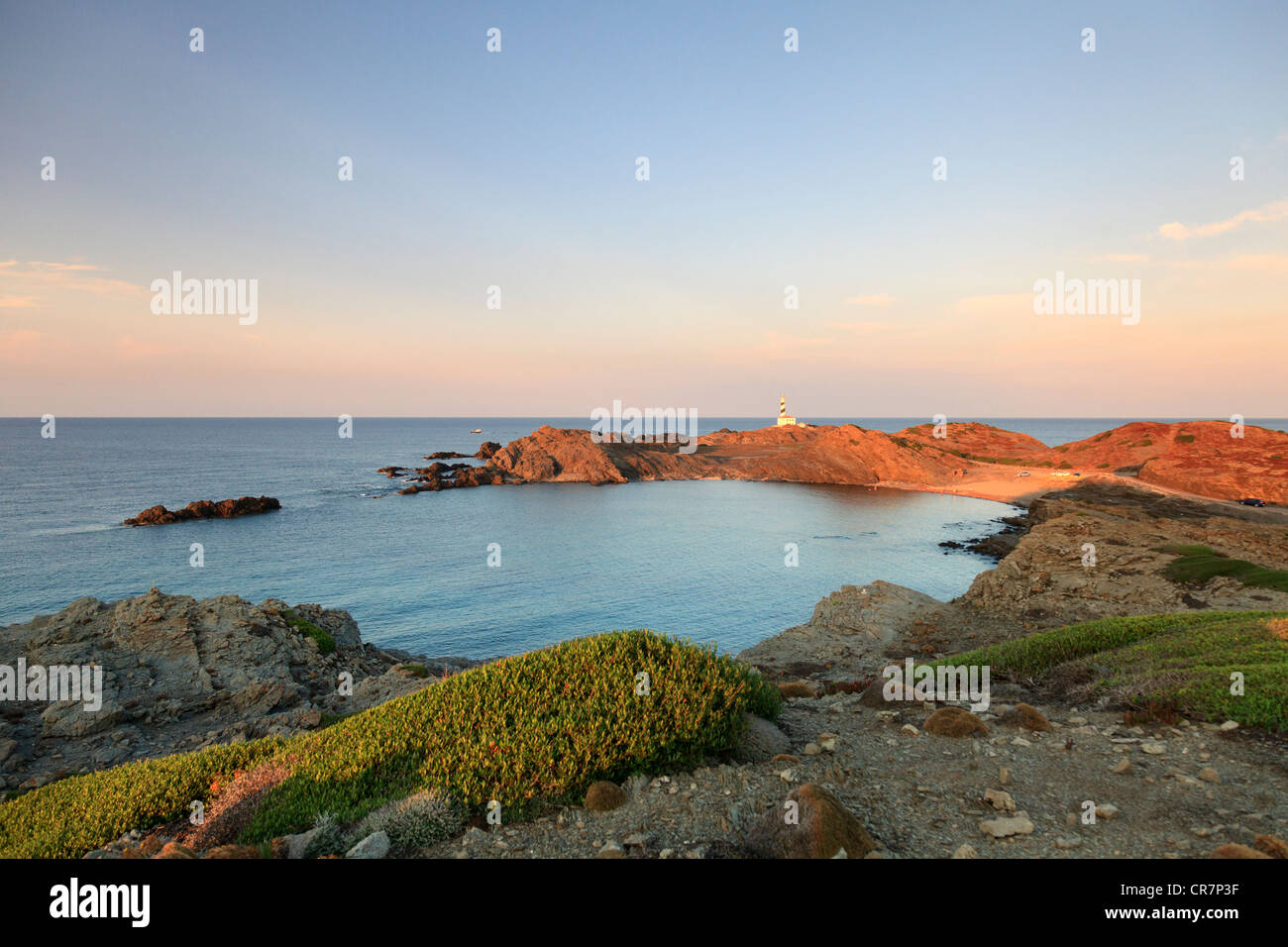 Spain, Balearic Islands, Menorca, Cap de Favaritx Lighthouse Stock Photo