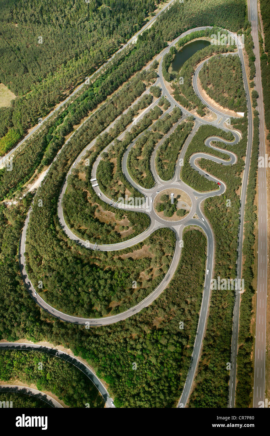 Aerial view, Volkswagen test track, Ehra-Lessien, Gifhorn, Lower Saxony, Germany, Europe Stock Photo