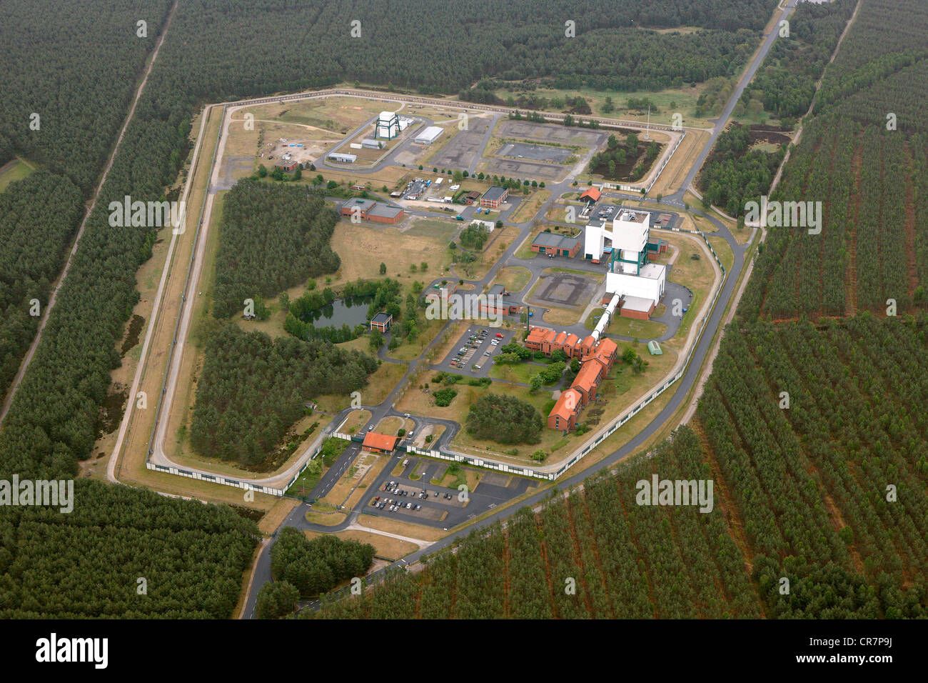 Aerial view, nuclear castor storage, nuclear repository, nuclear