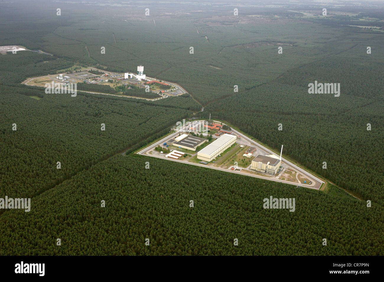 Aerial view, nuclear castor storage, nuclear repository, nuclear