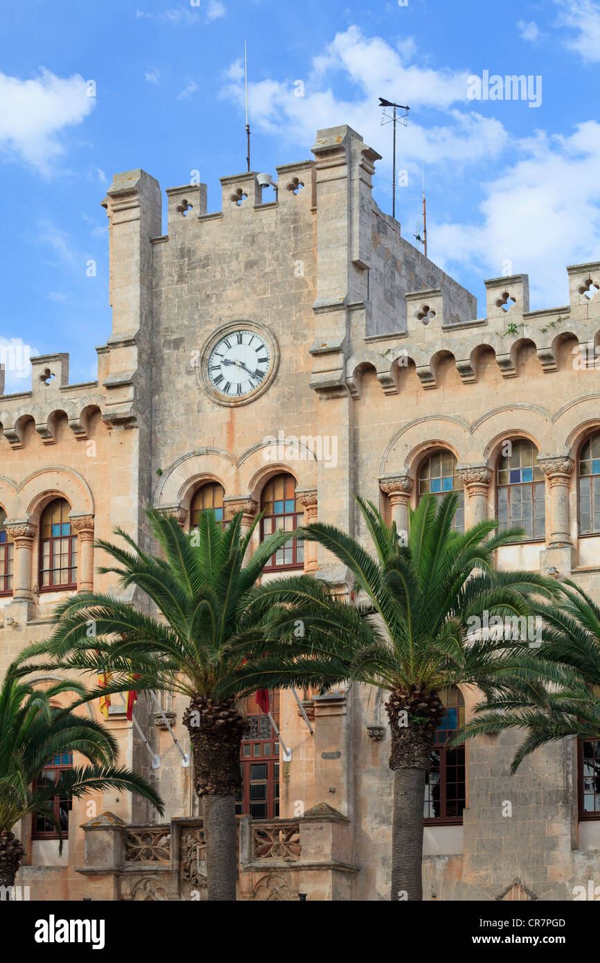 Spain, Balearic Islands, Menorca, Ciutadella, Old Town, Town Hall (Ajuntament) Stock Photo