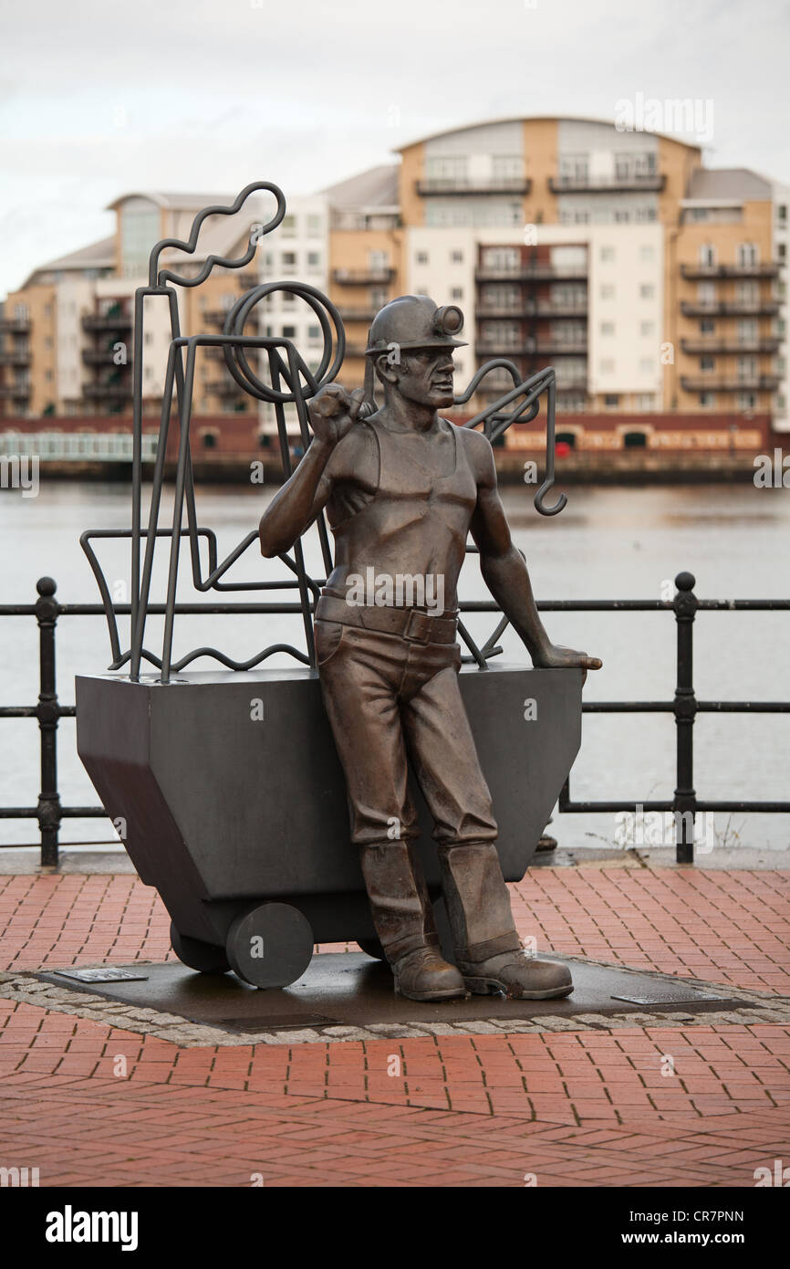 Picture of Statue 'tribute  south wales Coal Industry' by john Clinch Stock Photo