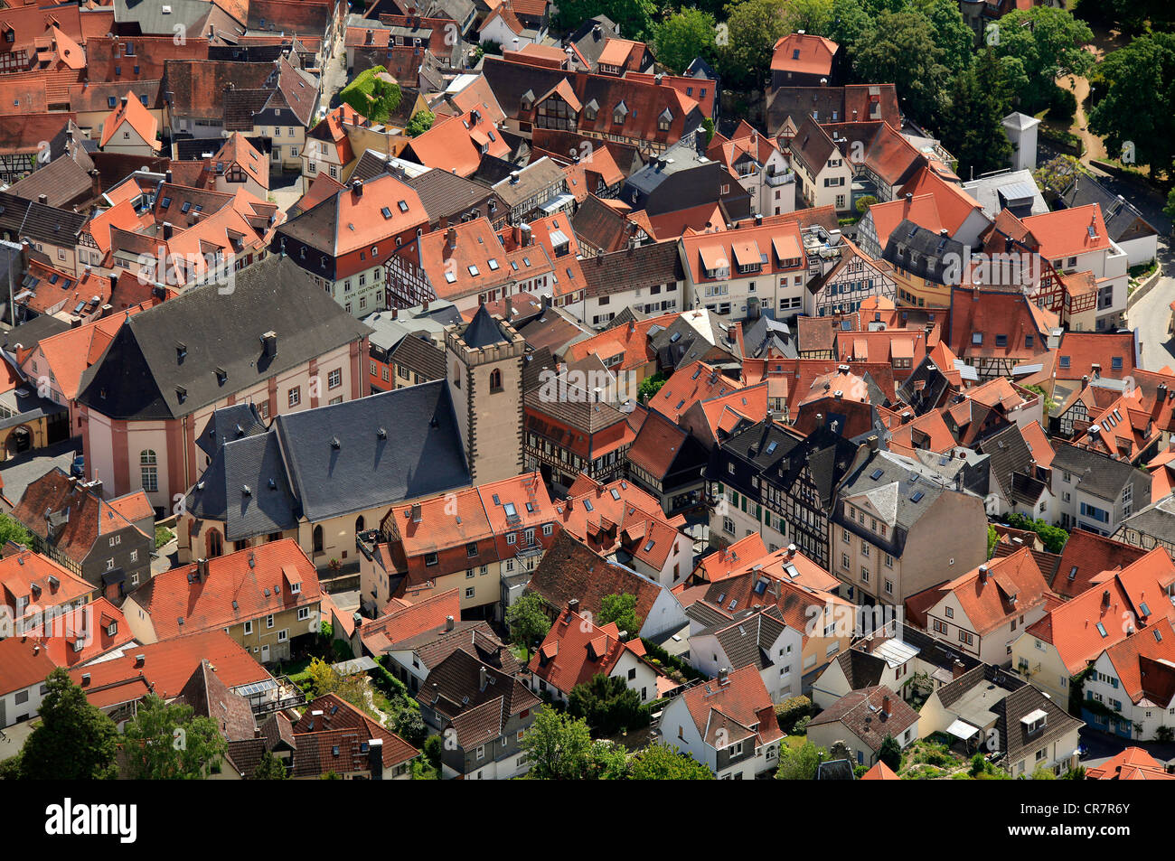 Aerial view, old town, Kronberg im Taunus, Hesse, Germany, Europe Stock Photo