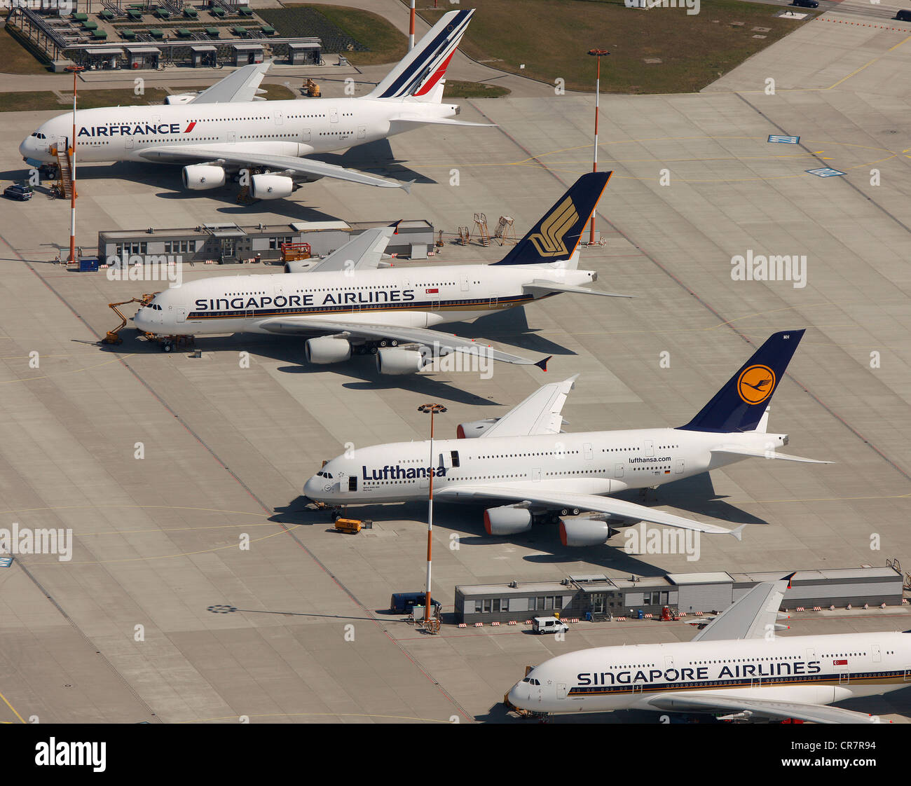 Aerial view, Hamburg Finkenwerder Airport, aircraft works, aircraft manufacturing plant, Hamburg, Germany, Europe Stock Photo