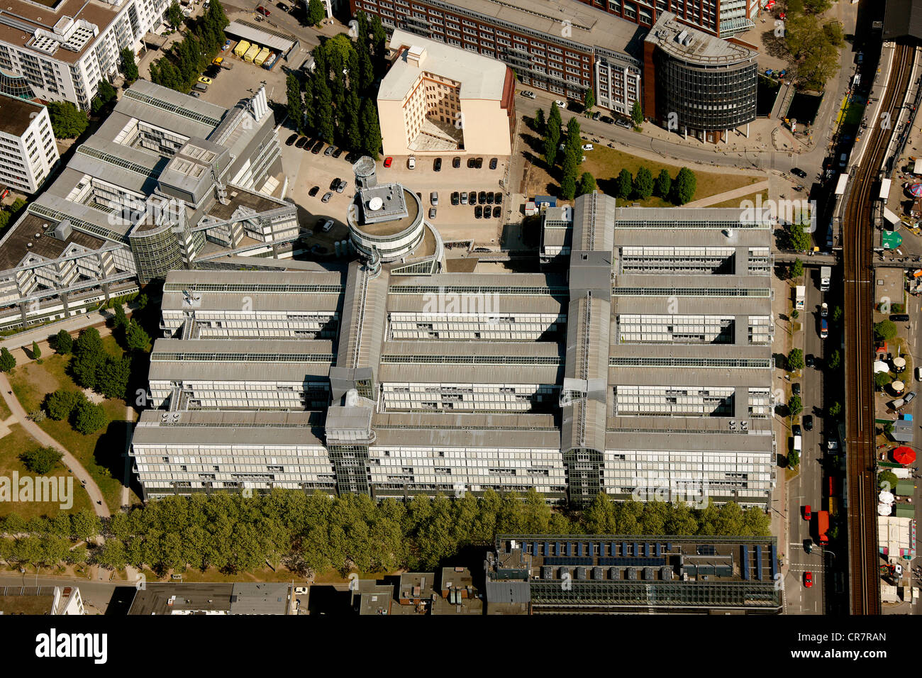 Aerial view, publishing house Gruner + Jahr, Baumwall, Hamburg, Germany, Europe Stock Photo