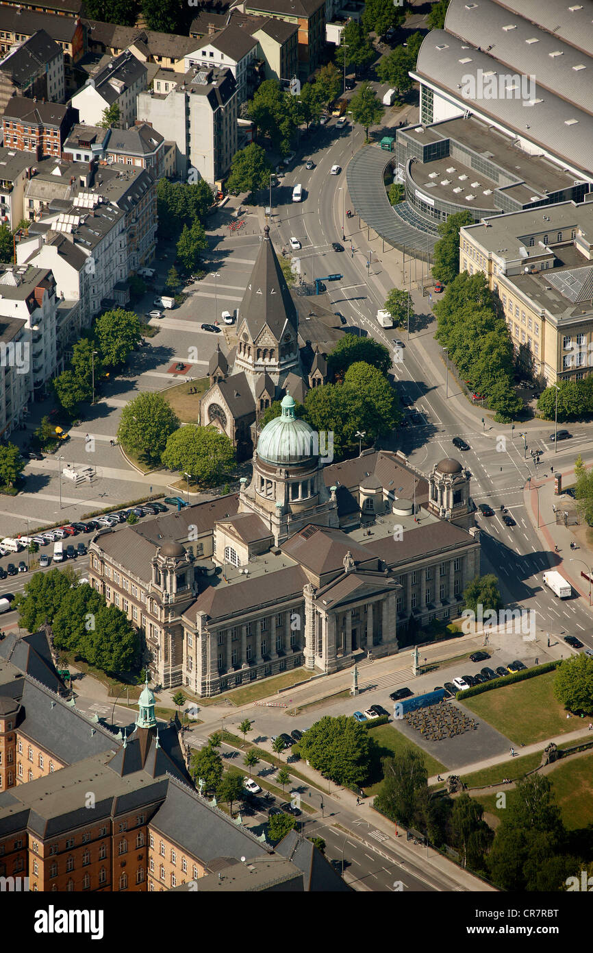 Aerial view, Hanseatic Higher Regional Court, Hamburg, Germany, Europe Stock Photo