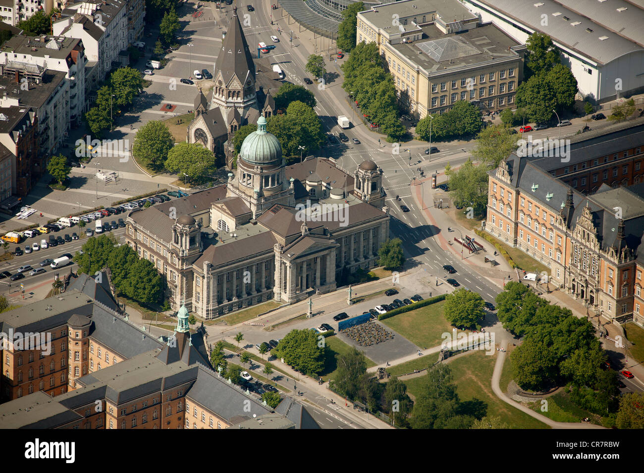 Aerial view, Hanseatic Higher Regional Court, Hamburg, Germany, Europe Stock Photo