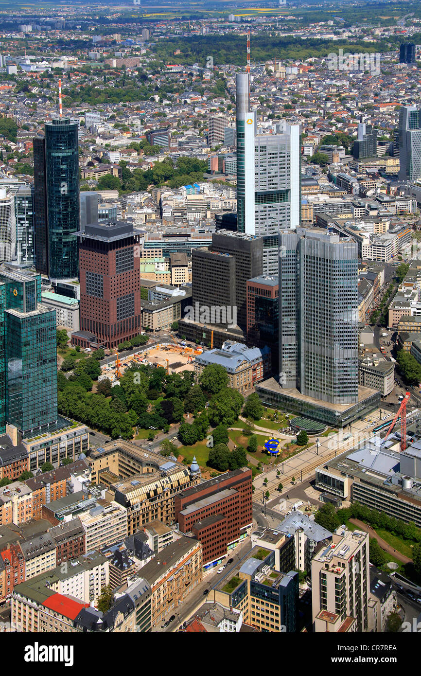 Aerial View European Central Bank Ecb Eurotower Deutsche Bank Stock Photo Alamy