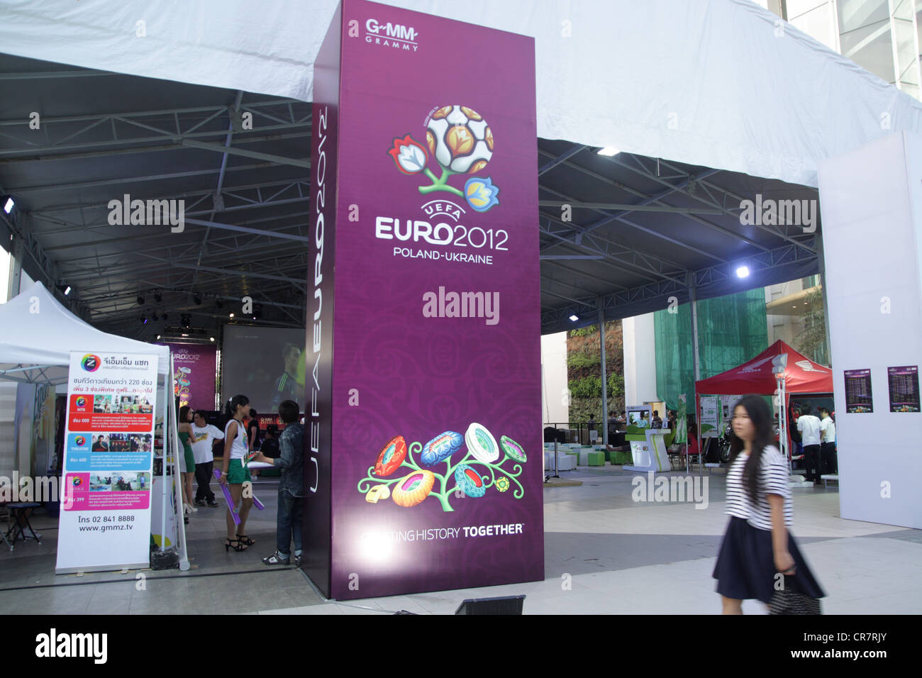 Euro 2012 Fan Zone at Siam Paragon in Bangkok Stock Photo