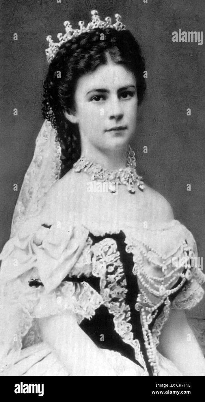 EMPRESS ELISABETH OF AUSTRIA (1837-1898) wife of Franz Joseph I photographed in 1867 Stock Photo