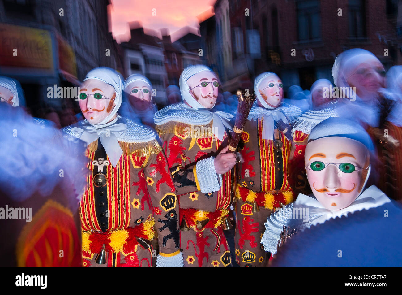 Belgium, Walloon Municipality, province of Hainaut, village of Binche, carnaval of Binche UNESCO World Heritage, parade of the Stock Photo