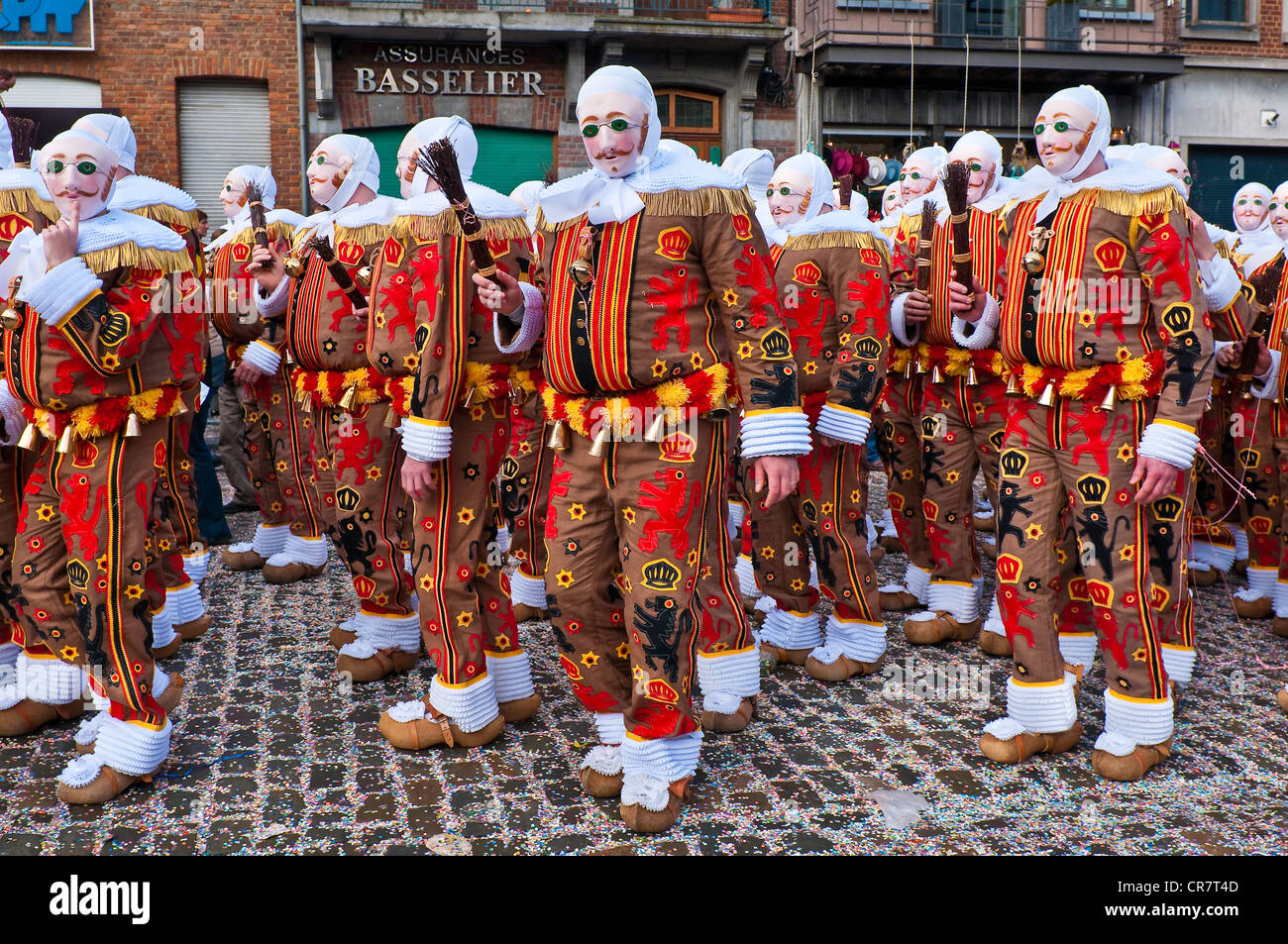 Belgium, Walloon Municipality, province of Hainaut, village of Binche, carnaval of Binche UNESCO World Heritage, parade of the Stock Photo