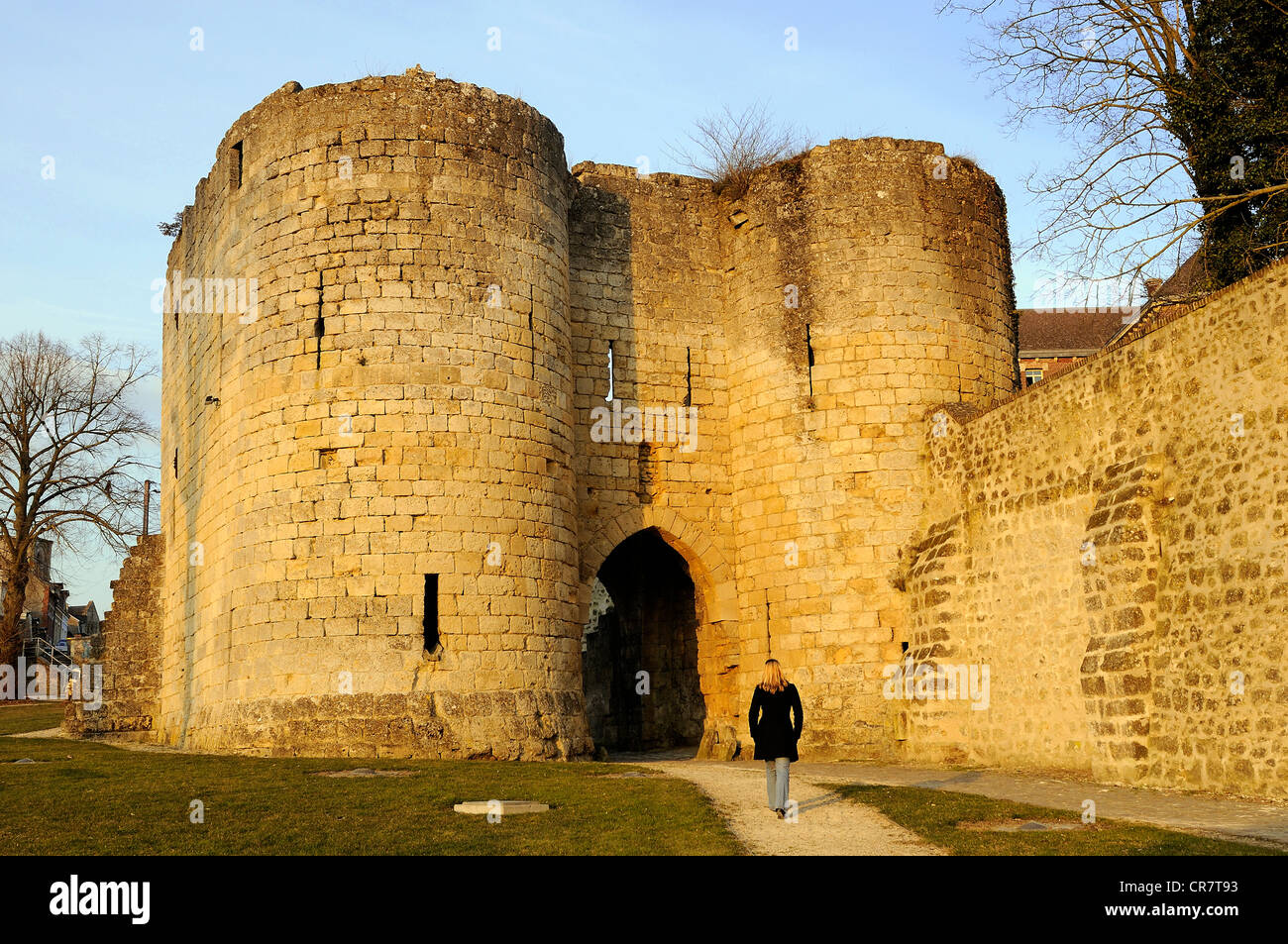 France, Aisne, Laon, Soissons gate of the medieval rampart Stock Photo