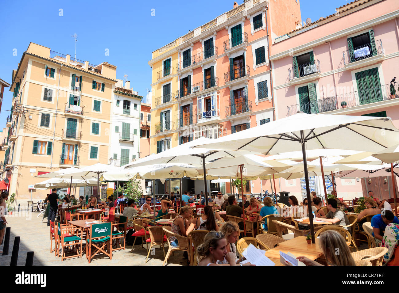 Spain, Balearic Islands, Mallorca, Palma de Mallorca, Placa d'En Coll Stock Photo