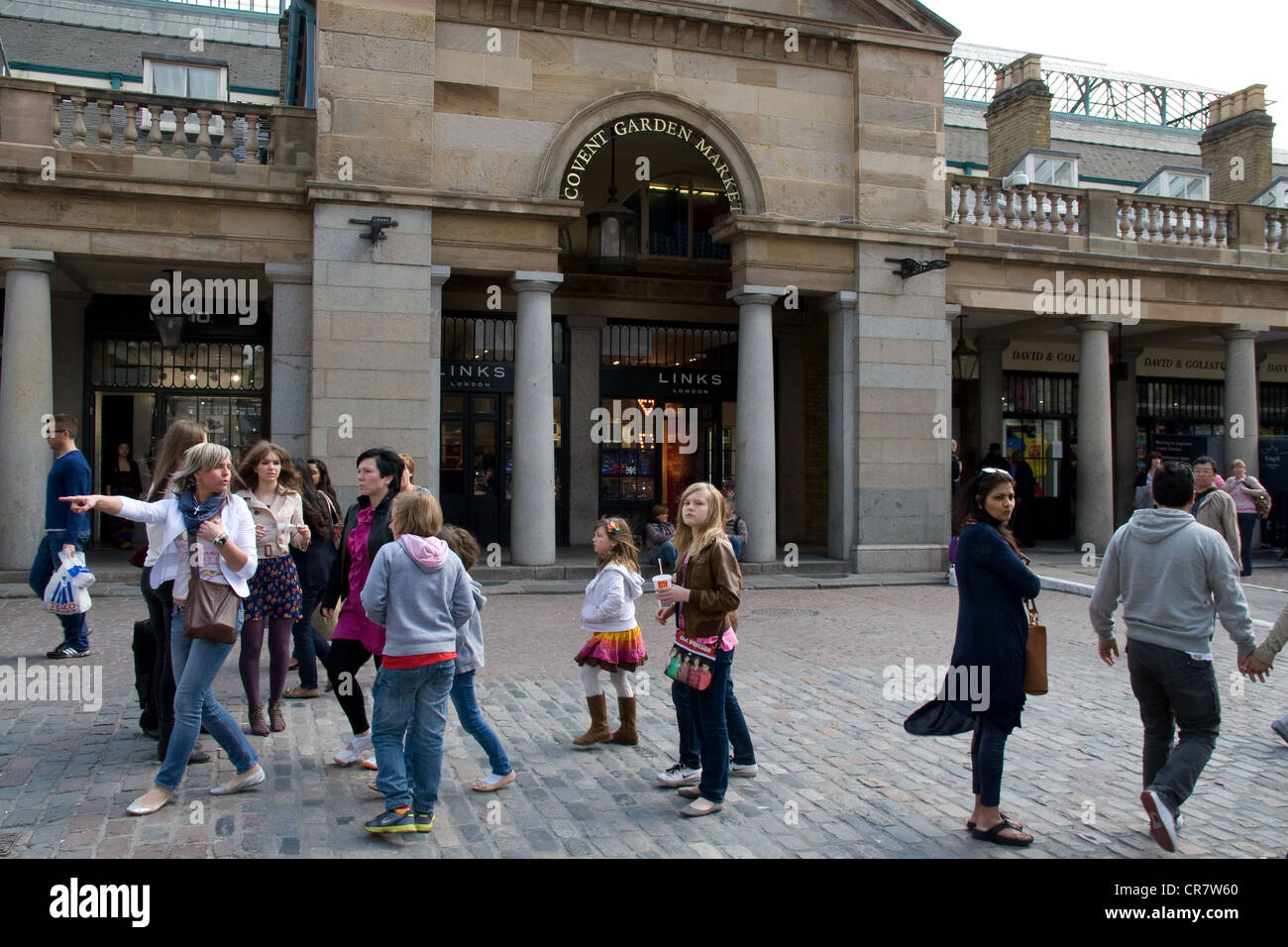 Covent Garden market entrance visitors children Stock Photo Alamy
