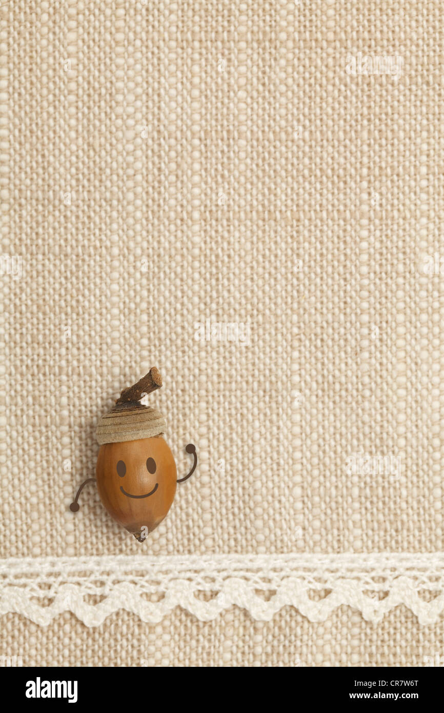 Smiling face on acorn Stock Photo - Alamy