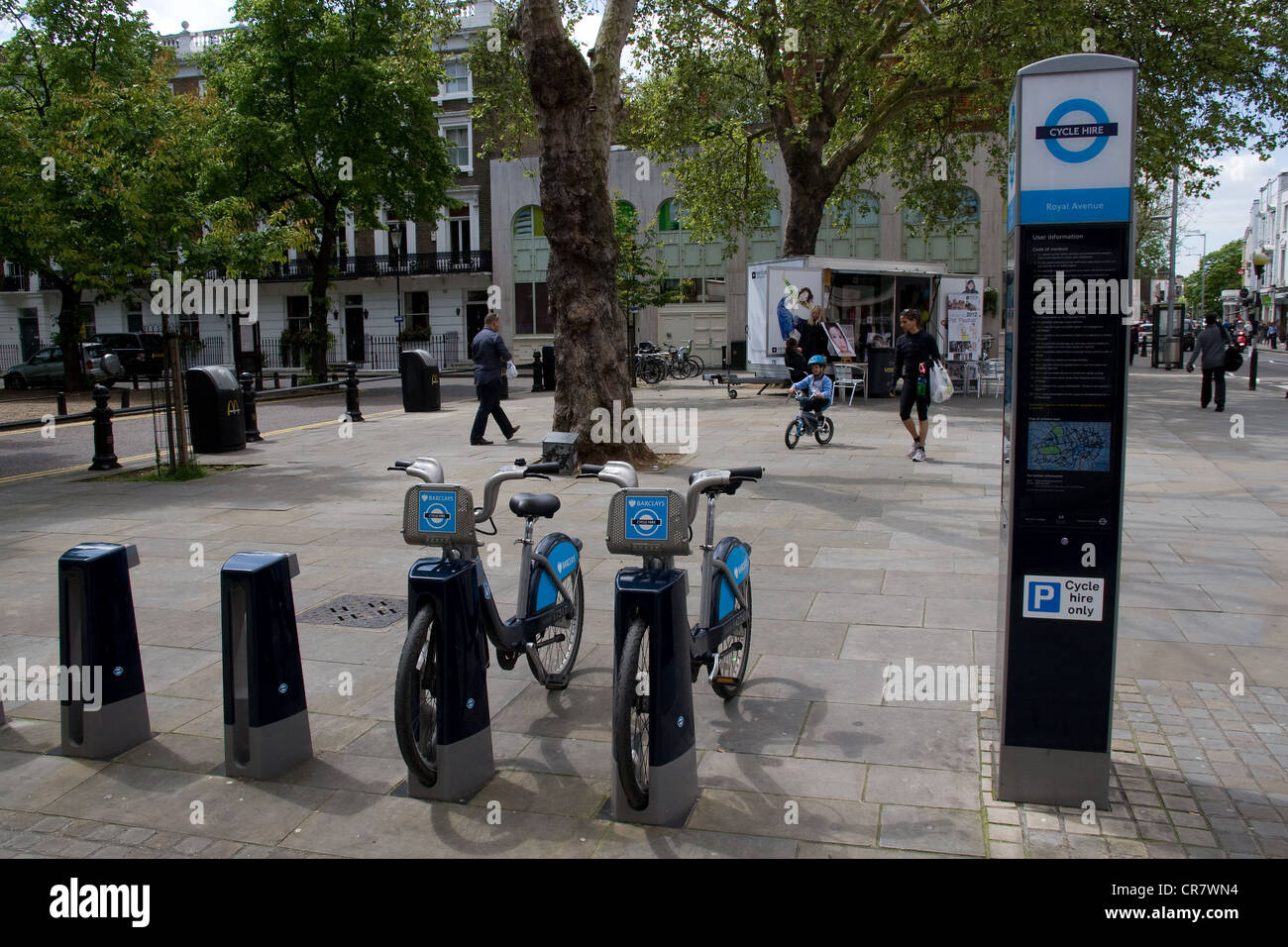 TFL Transport for London cycles and racks Chelsea Stock Photo