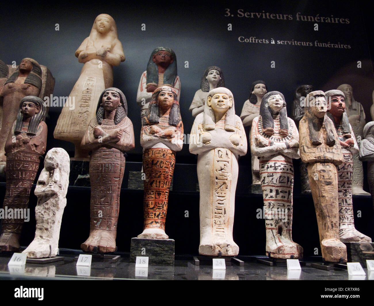 France, Paris, Musee du Louvre, Egyptian statues Stock Photo
