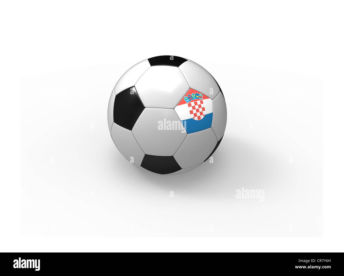 Soccer ball, 3d rendering with Croatia flag, isolated on white background, light shadow Stock Photo