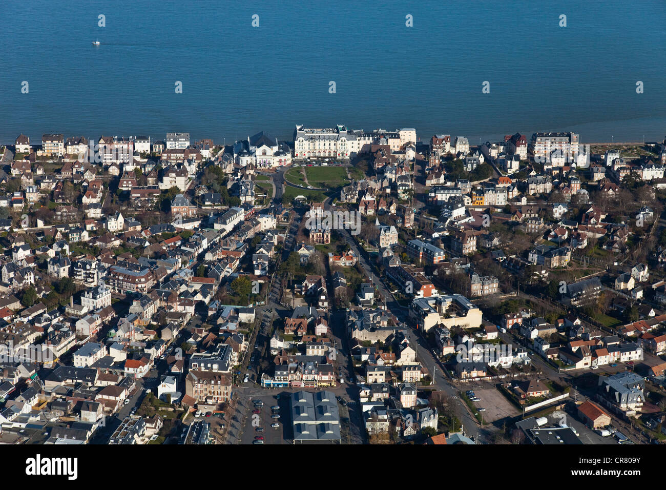 France, Basse-Normandie, Calvados (14), Cabourg (vue aÃ©rienne) Stock Photo