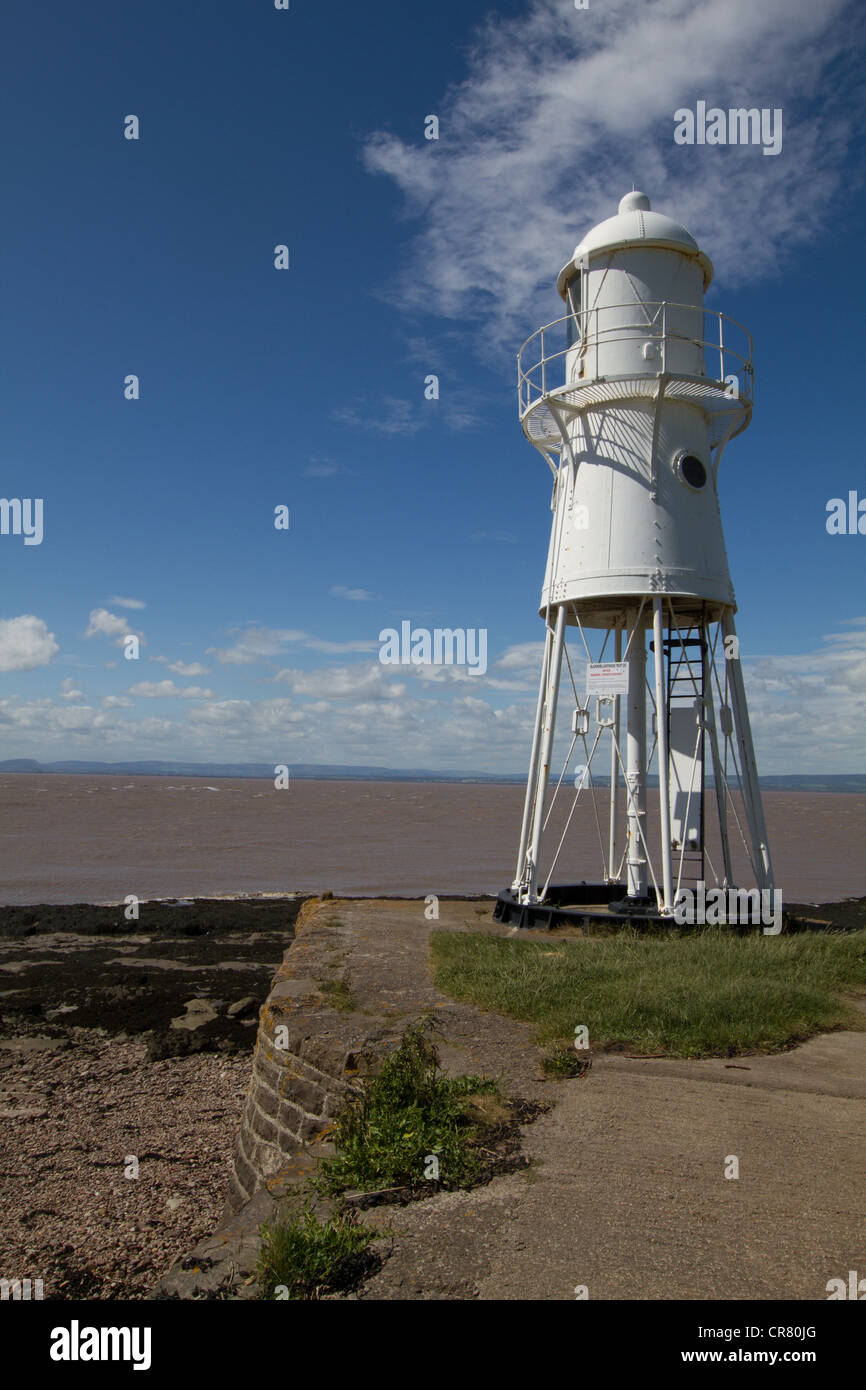 Black Nore Lighthouse, nr Portishead, North Somerset, UK. Lighthouse