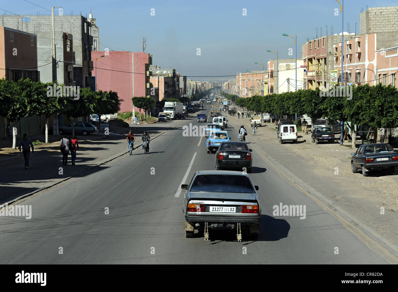 Suburban road to Agadir, Morocco, Maghreb, North Africa, Africa Stock Photo