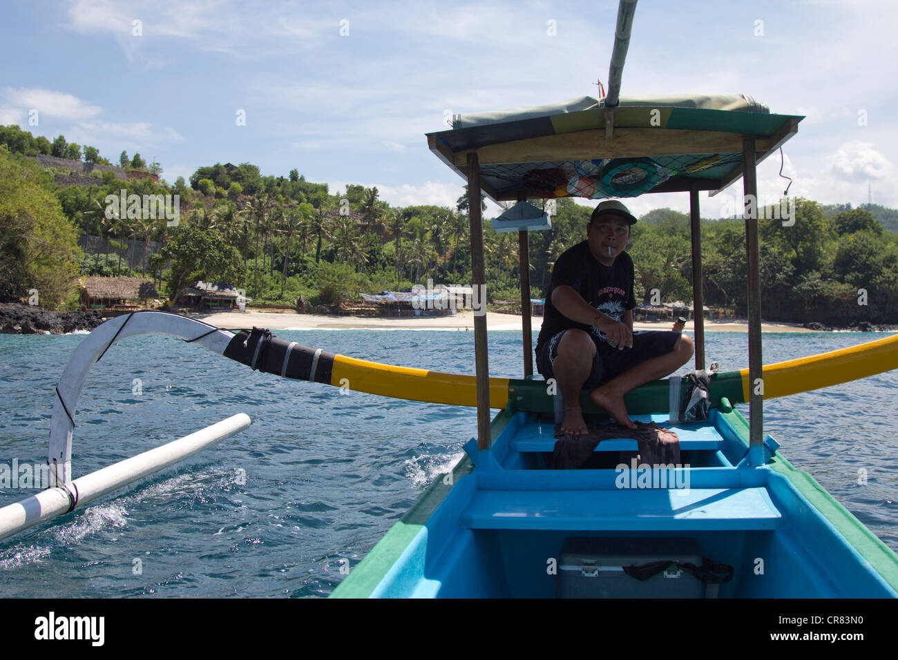 Tourist Boat - Padang Bai - Bali - Indonesia - Southeast Asia Stock Photo