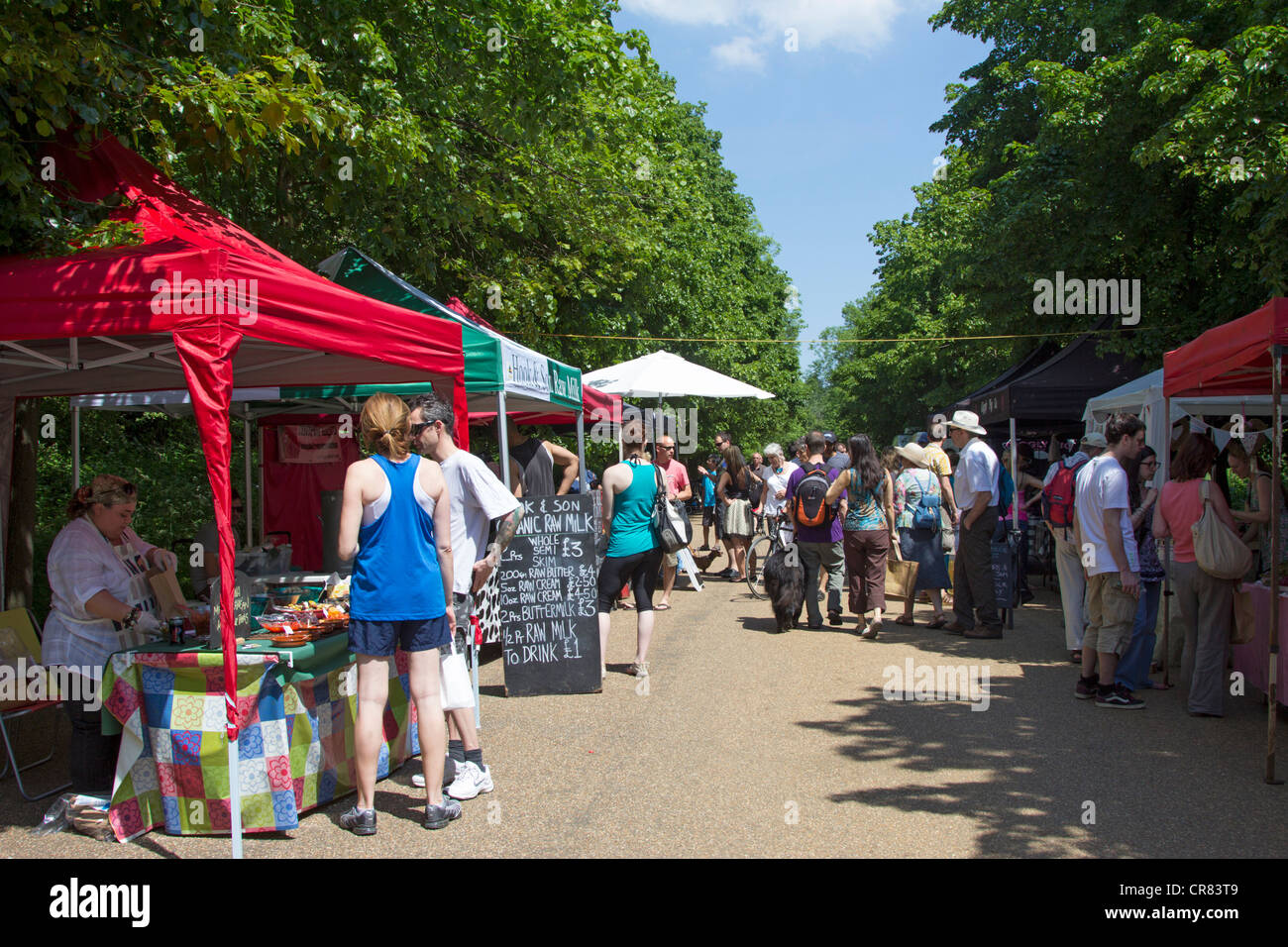City & Country Sunday Farmers Market - Alexandra Palace Park - Muswell Hill - London Stock Photo
