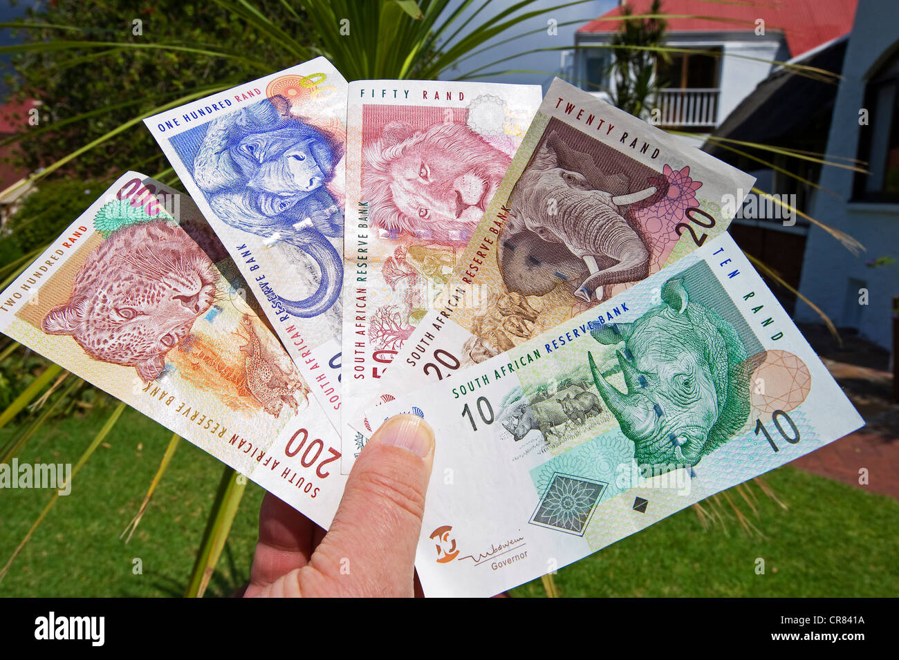South Africa, the Rand is the local currency, banknotes with the Big
